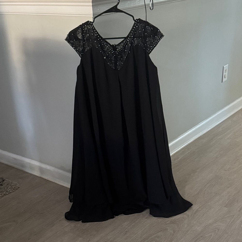 Elegant Black Beaded Dress